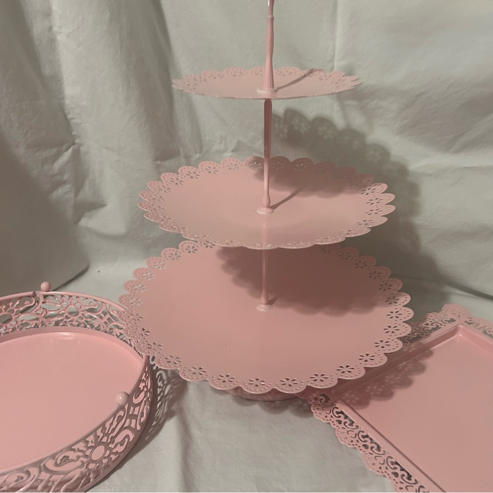 Metal cupcake serving set (4) NWT - Picture 4 of 4
